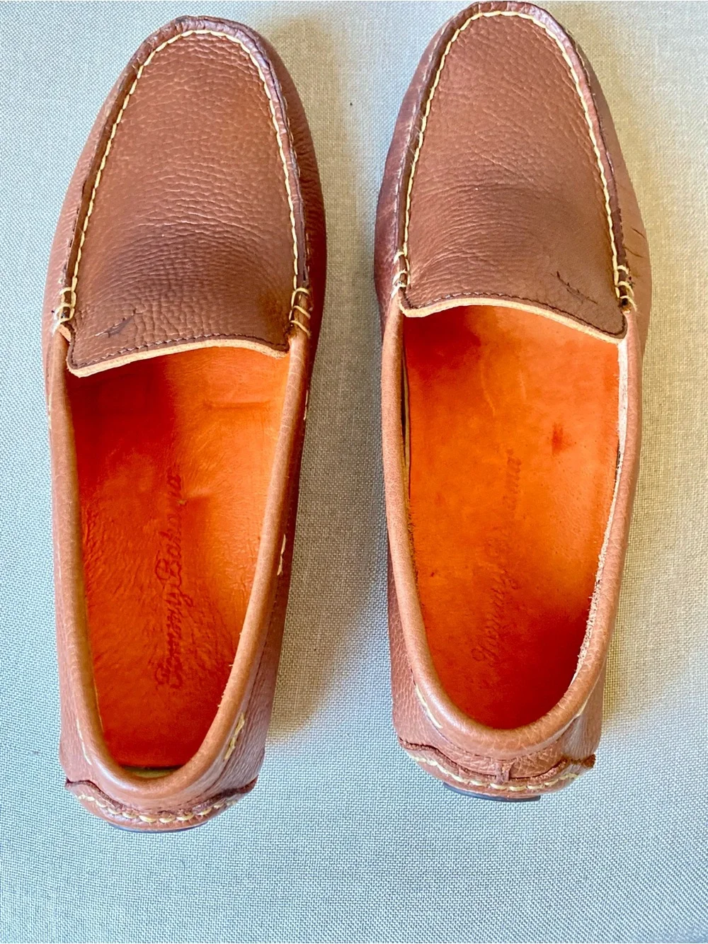 Tommy Bahama Pagota Brown Pebble Leather Driving Loafers Moccasins Men’s 8.5M